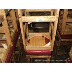 US WOOD RED TOPPED CUSHION BAR STOOL 29" 2X MONEY