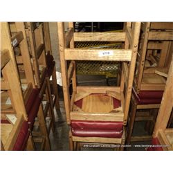 US WOOD RED TOPPED CUSHION BAR STOOL 29" 2X MONEY