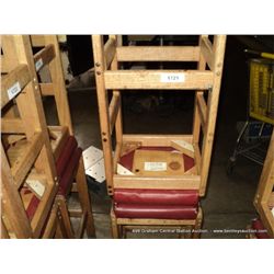 US WOOD RED TOPPED CUSHION BAR STOOL 29" 2X MONEY