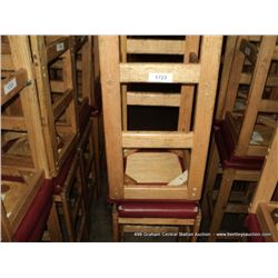 US WOOD RED TOPPED CUSHION BAR STOOL 29" 2X MONEY