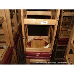 US WOOD RED TOPPED CUSHION BAR STOOL 29  2X MONEY