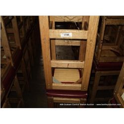 US WOOD RED TOPPED CUSHION BAR STOOL 29  2X MONEY