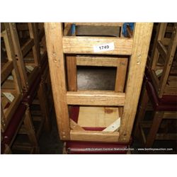 US WOOD RED TOPPED CUSHION BAR STOOL 29  2X MONEY