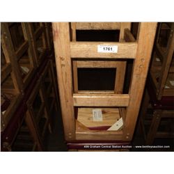 US WOOD RED TOPPED CUSHION BAR STOOL 29  2X MONEY