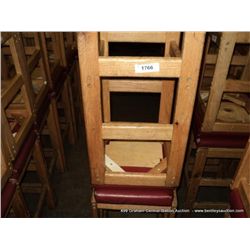 US WOOD RED TOPPED CUSHION BAR STOOL 29  2X MONEY