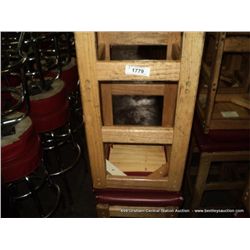 US WOOD RED TOPPED CUSHION BAR STOOL 29  2X MONEY