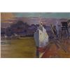 Image 3 : American Landscape Oil Painting on Board Framed