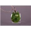 Image 1 : Green Jade Hand Carved Worry Stone Highly Polished