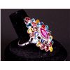 Image 2 : Sterling Silver Sapphire & Ruby Ring CRV$800