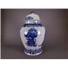 Image 2 : Chinese BW Large Jar w/ Lid Kangxi Style Qing