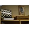Image 1 : Shelf lot of games including Dominos, Checker board and wood Chess with drawers and playing pieces