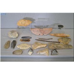 Collection of stone arrow heads including scrapper, spears heads and some from Denmark etc.