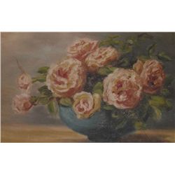 Antique Roses, Joachin Burcheron Lariviere original painting