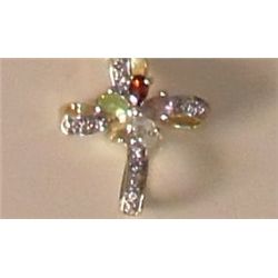 5 gems different colours cross