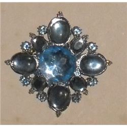 Light blue stones custom jewlery old brooch