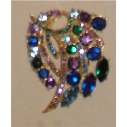 Multicoloured sparkling stones brooch