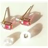 Image 1 : 10 kt gold ruby diamond tiny earrings