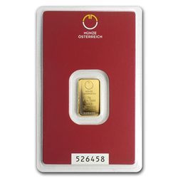 2 gram Austrian Gold Bar .9999 Fine