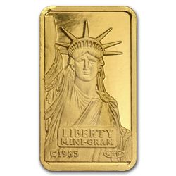 2 gram Statue of Liberty Credit Suisse Gold Bar (In Assay)