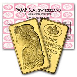 10 oz Pamp Suisse Gold Bar .9999 Fine (In Assay)