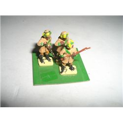 VINTAGE TOY SOLDIERS 3 TOTAL AFRICAN SOLDIERS *HAND PAINTED & PLASTIC* THEY ARE GLUED TO CARD!!