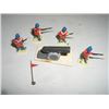 Image 1 : VINTAGE TOY SOLDIERS 4 + 1 CANNON + 1 FLAG TOTAL ENGLISH SOLDIERS *HAND PAINTED & PLASTIC*!! TOY SOL