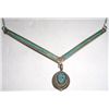 Image 2 : VINTAGE VERY OLD *EXTREMELY RARE* AUTHENTIC ZUNI INDIAN HEAVY STERLING SILVER & TURQUOISE NECKLACE V