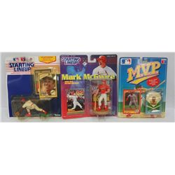 3 MLB COLLECTIBLES: Starting Lineup Ozzie Smith & MVP Pin Series in boxes, &