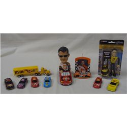 NASCAR LOT: TONY STEWART BOBBLE HEAD & ORNAMENT, MATT KENSETH BOBBLE DOBBLE, M&M