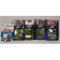 INDY CAR LOT OF 5:  HOT WHEELS PRO CIRCUIT 2-ANDRETTI, UNSER, GUERRERO &