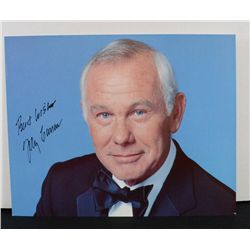 JOHNNY CARSON SIGNED AUTOGRAPH 8x10 COLOR PHOTO