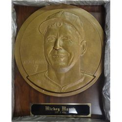 MICKEY MANTLE 16 x 20 BRONZE PATINA MONUMENT by HIGHLAND MINT