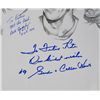 Image 2 : GORDIE HOWE & BILL GADSBY AUTOGRAPHED 38 x 25  PRINTED SKETCH of HOCKEY GREATS