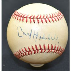CARL HUBBELL AUTOGRAPHED BASEBALL