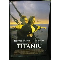 TITANIC MOVIE POSTER 27x39 AUTOGRAPHED/SIGN LEONARDO DECAPRIO, KATE WINSLET,