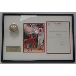 MARK MCGWIRE GAME USED BALL, 8x10 Photo & Dave Parker signed letter.