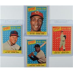 1958 TOPPS ALL-STAR LOT, MANTLE, MAYS, F.ROBINSON, MUSIAL