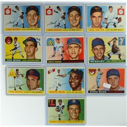 1955 TOPPS LOT (10 cds) NICE EX CONDITION