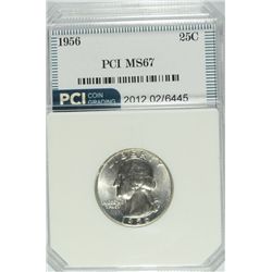 1956 WASHINGTON QUARTER, PCI MS-67