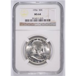 1956 FRANKLIN HALF DOLLAR, NGC MS-64