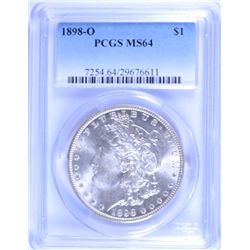 1898-O MORGAN SILVER DOLLAR, PCGS MS-64  NICE