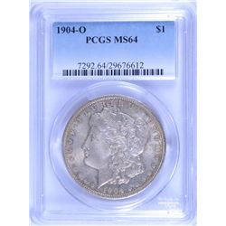 1904-O MORGAN SILVER DOLLAR, PCGS MS-64  NICE