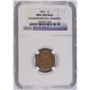 Image 1 : 1862 INDIAN HEAD CENT, NGC UNC. DETAILS