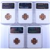 Image 2 : LOT OF ( 5 ) 1957-D LINCOLN CENTS, NGC MS-66 REDS
