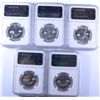 Image 2 : LOT OF ( 5 ) 1961 FRANKLIN HALF DOLLARS, NGC PROOF-66