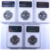 Image 2 : LOT OF ( 5 ) 1963 FRANKLIN HALF DOLLARS, NGC PROOF-66