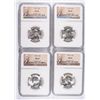 Image 1 : LOT OF ( 4 ) 1955 WASHINGTON QUARTERS, NGC MS-65