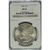 Image 1 : 1890 MORGAN SILVER DOLLAR, NGC MS-64  BLAZING WHITE!