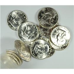 GEM BU ROLL OF FRANKLIN HALF DOLLARS ( 20 ) COINS