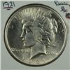 Image 1 : 1921 PEACE DOLLAR CH BU